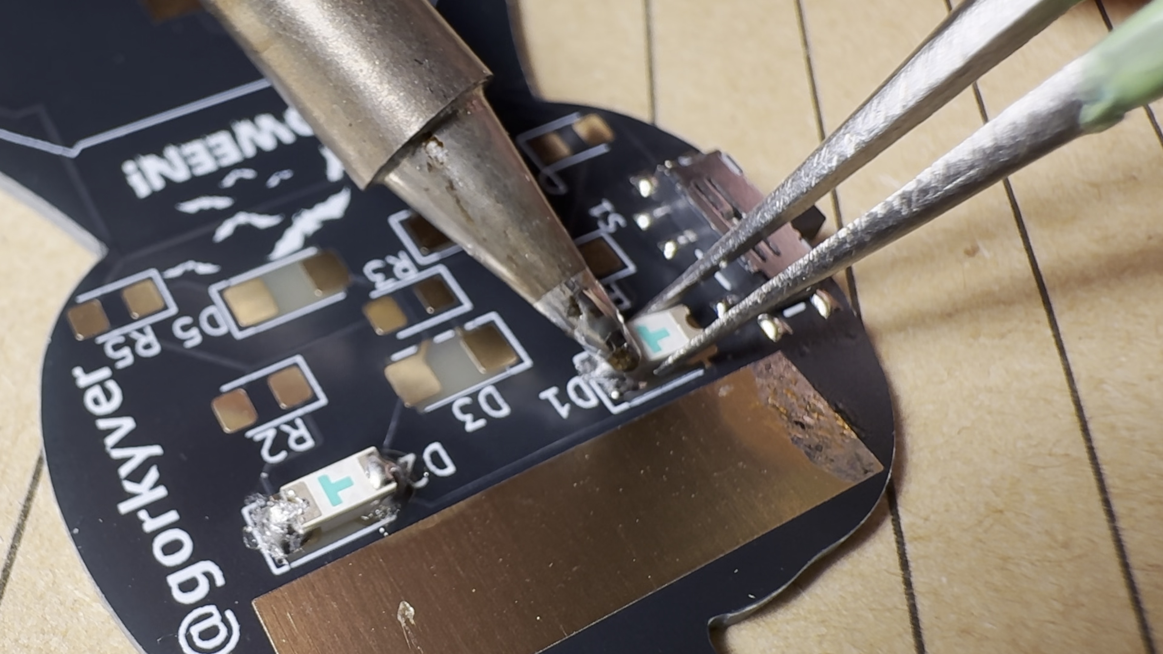 soldering the frist side